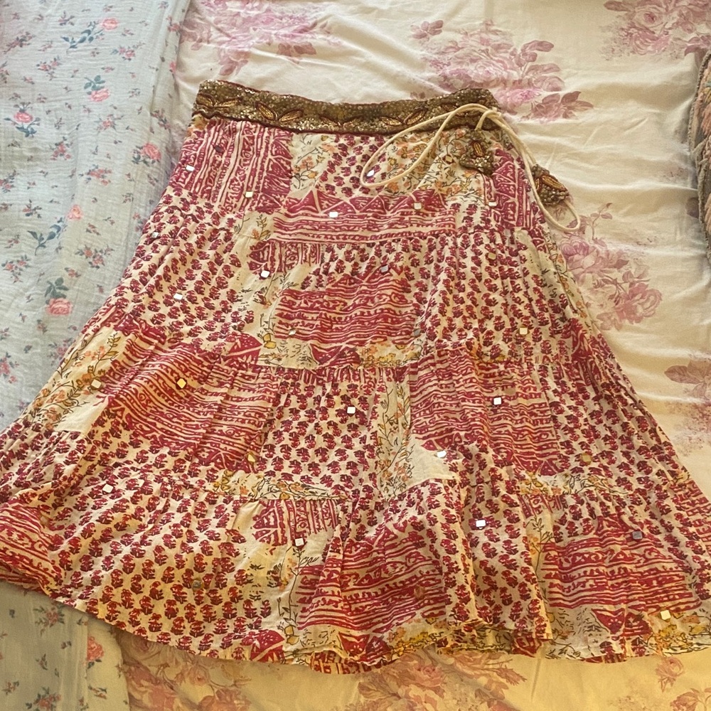 Forever 21 Red and Brown A-Line Skirt